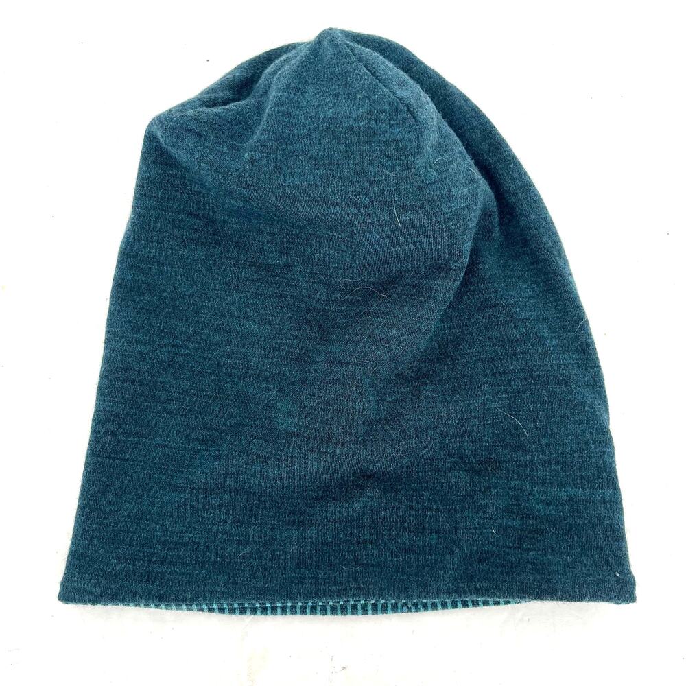 Smartwool Thermal Merino Reversible Beanie Blue Pattern Cuffed Wool Hat - Picture 3 of 8